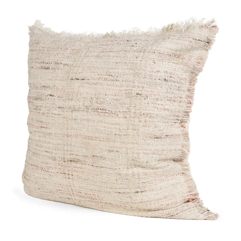 Fraye Decorative Pillow Cover – 22" Square, Oatmeal Multi-Tone Woven Texture 1