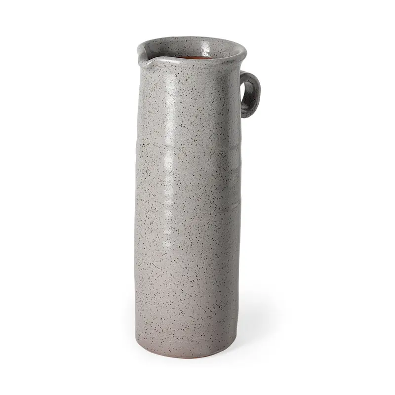 Frieda Large Freckled Gray Ceramic Jug – Rustic Handmade Tableware Piece 1