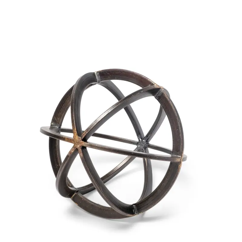 Galenna I Small Black Metal Circular Orb Decorative Piece (8"D) 1