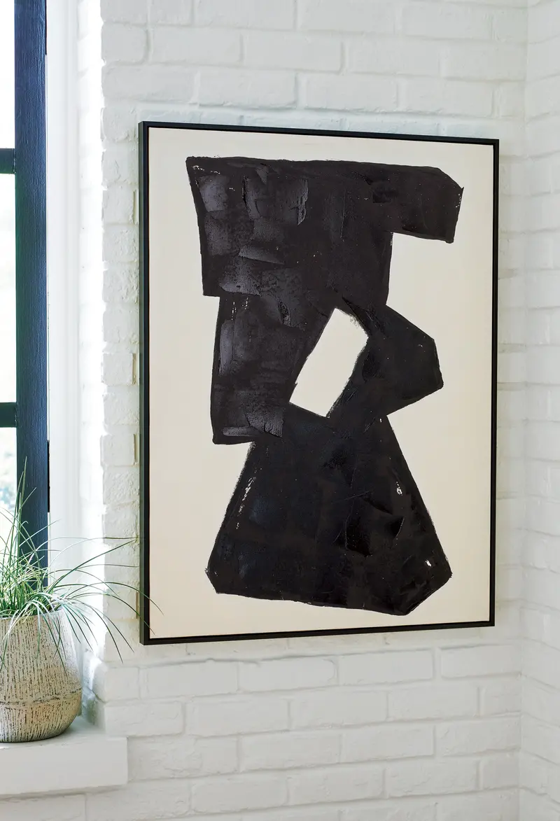 Garviery Black And Cream Abstract Wall Art Print 1
