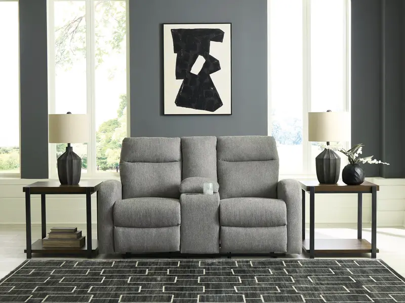 Gauntlet Sterling Gray Power Reclining Loveseat With Center Console 1