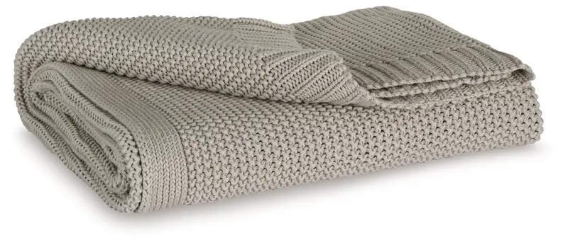 Gayelery Gray Textured Throw Blanket Set (3-Piece) 1