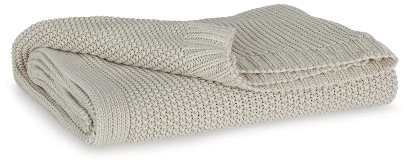 Gayelery Sand-Tone Knit Throw Blanket Set (3-Piece) 1