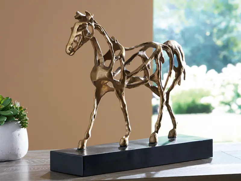Grainville Antique Gold Metal Sculpture Accent 1
