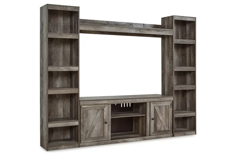 Gray 4-Piece Entertainment Center By Wynnlow – Modern Tv Stand With Storage 1