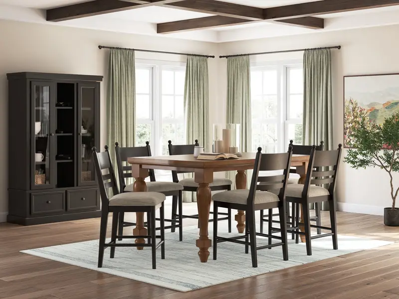 Greddinton Brown And Black 5-Piece Counter Height Dining Set – Bar-Style Ensemble 1