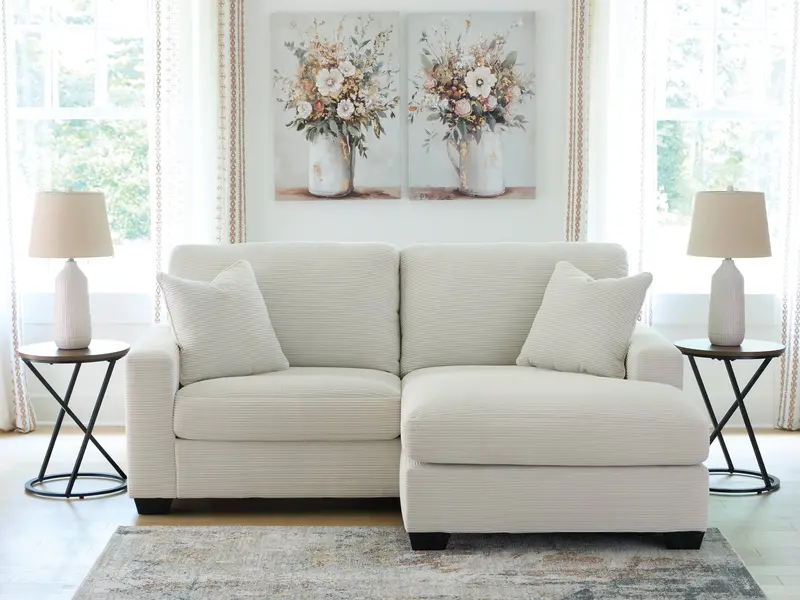 Greenbriar Ivory Sofa With Integrated Chaise Seating 1