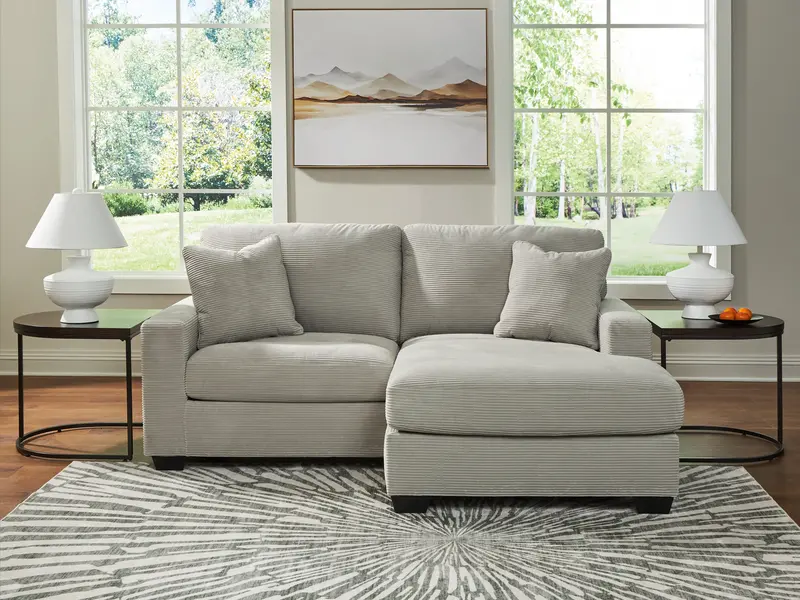 Greenbriar Smoke Gray Sofa Chaise For Extended Comfort 1