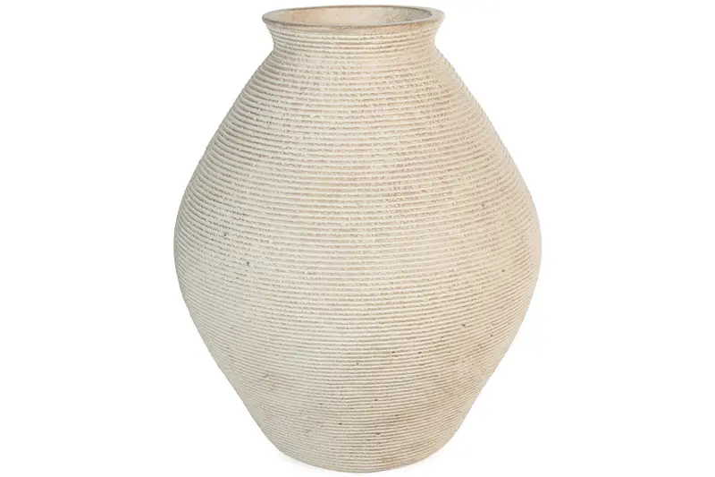 Hannela Vintage-Inspired Tan Ceramic Vase 1