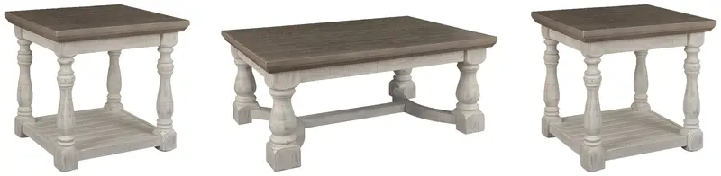 Havalance Modern Living Room Set: Gray And White Coffee Table With Two End Tables 1