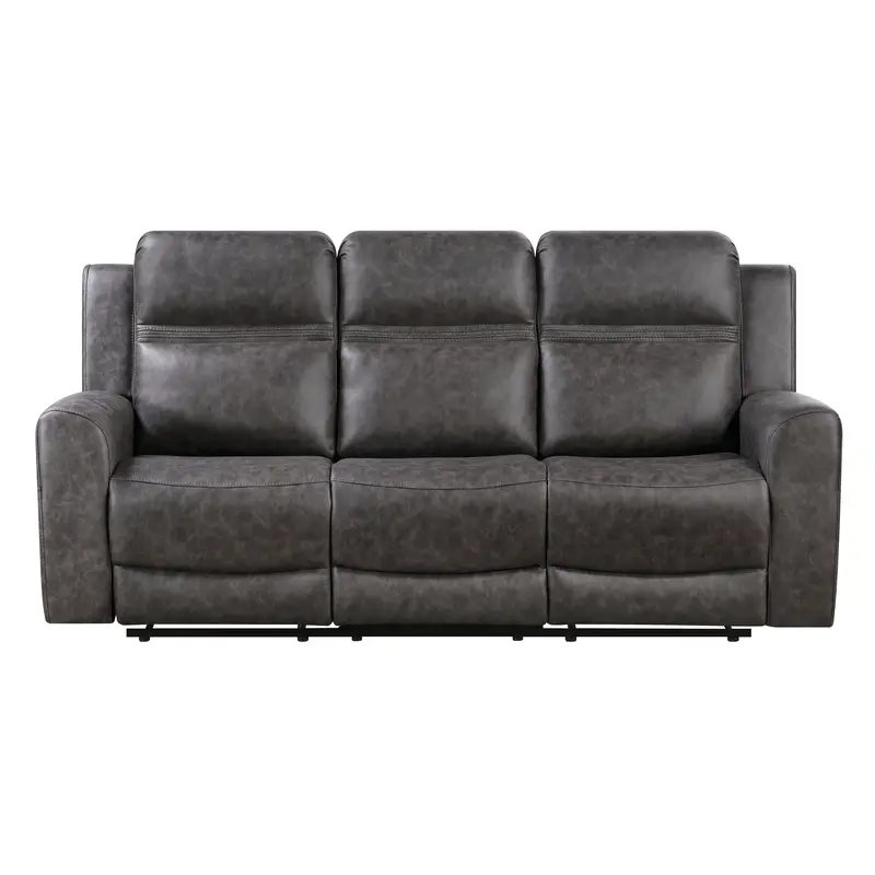 Hearth Charcoal Dual-Motor Reclining Sofa 1