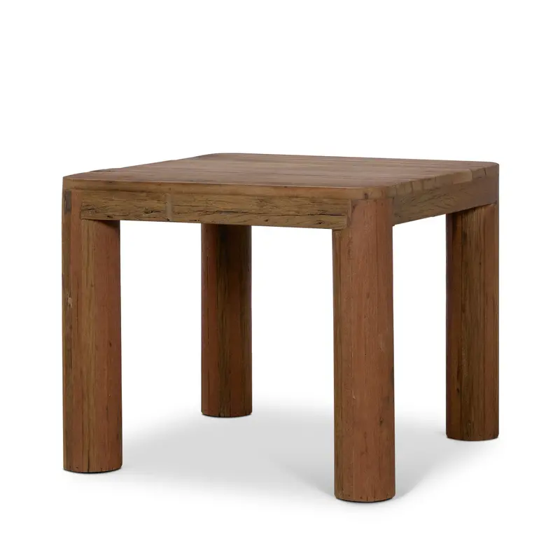 Hewitt Reclaimed Wood Square Side Table – Smooth Finish 1