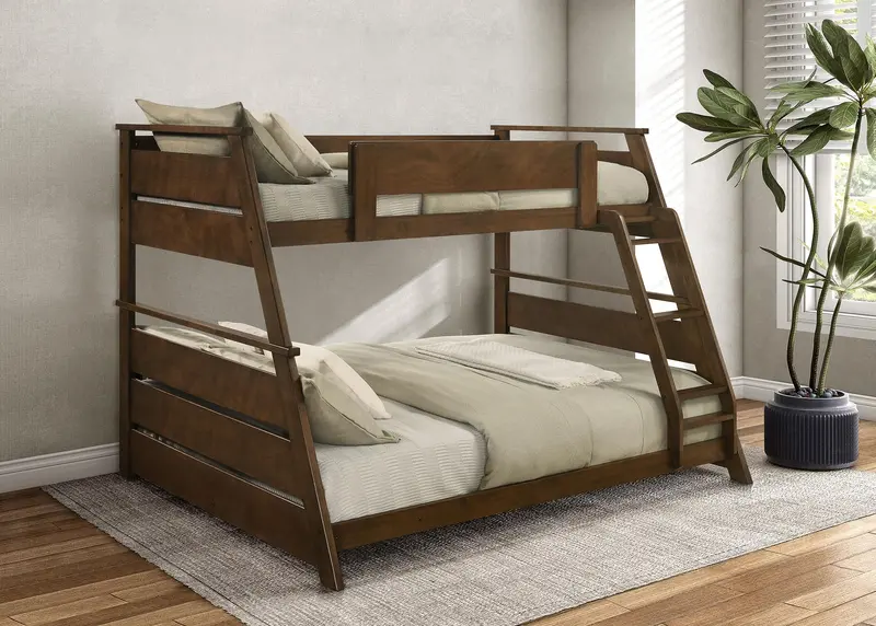 Holden Walnut Veneer Twin-Over-Full Bunk Bed 1