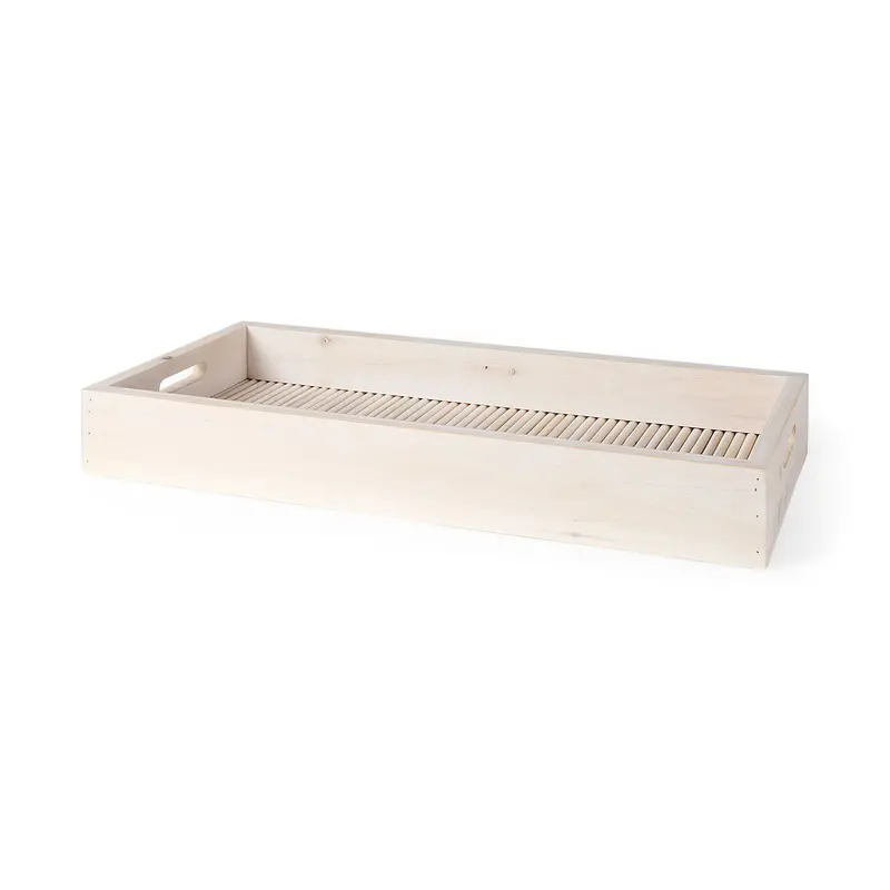 Horatio Natural Wood Serving Tray – 28"L X 12"W Rectangular Design 1