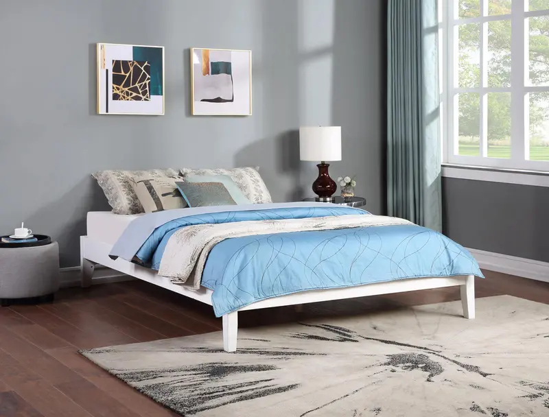 Hounslow White California King Platform Bed Frame 1