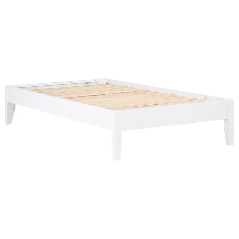 Hounslow White Twin Platform Bed – Low-Profile Modern Design With Smooth Finish 1