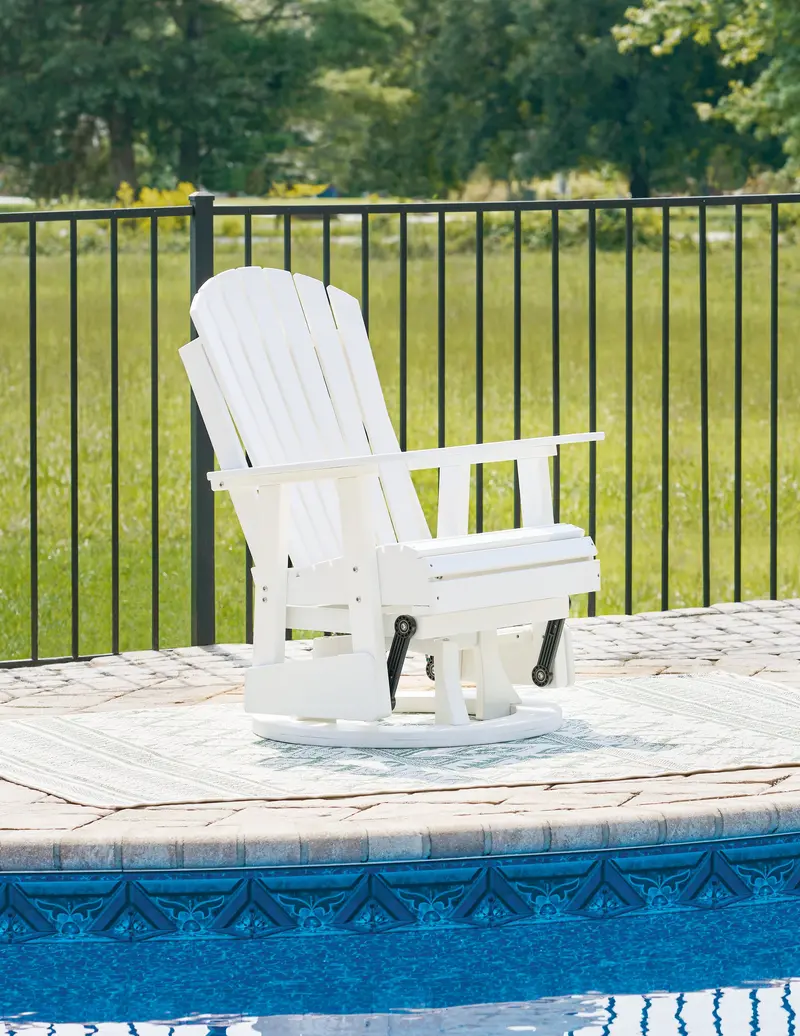 Hyland Wave White Outdoor Swivel Glider Chair – All-Weather Comfort Seat 1