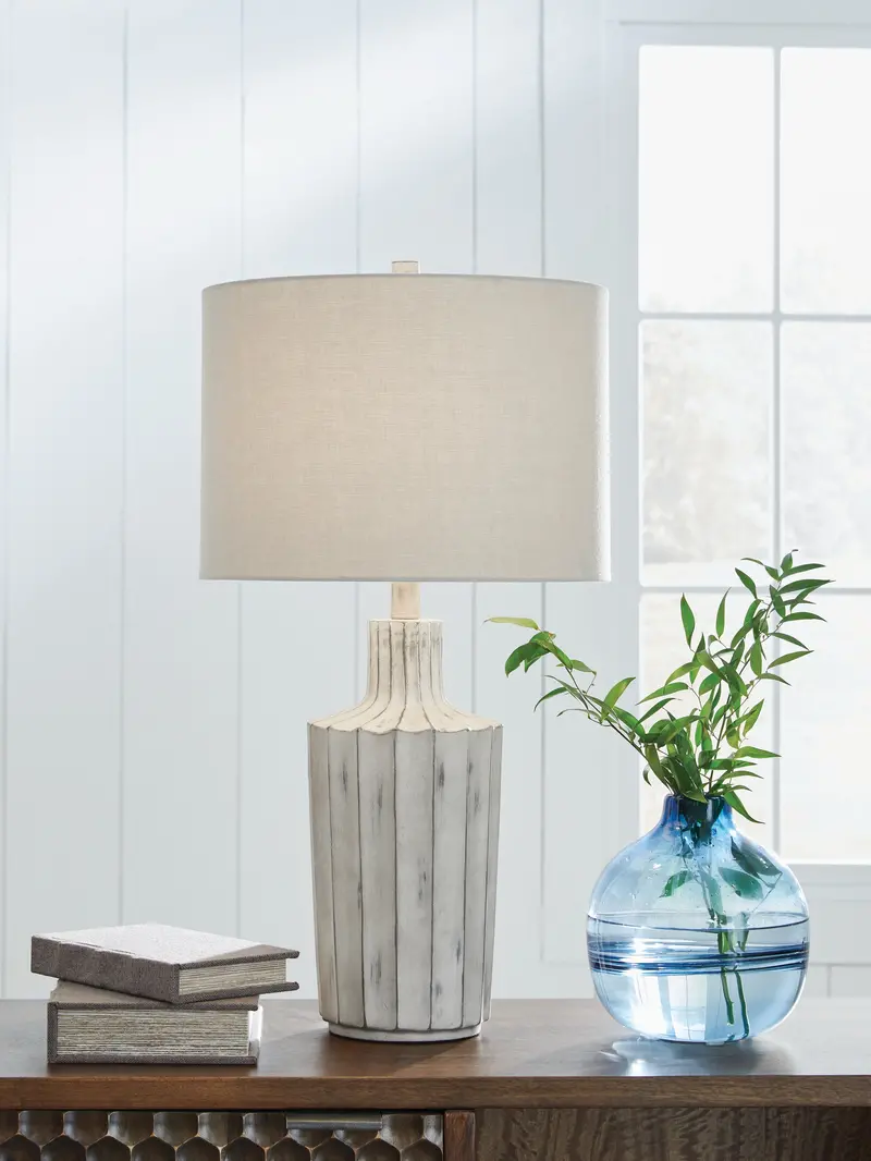 Imre Distressed Brown Ceramic Table Lamp With Vintage Texture 1