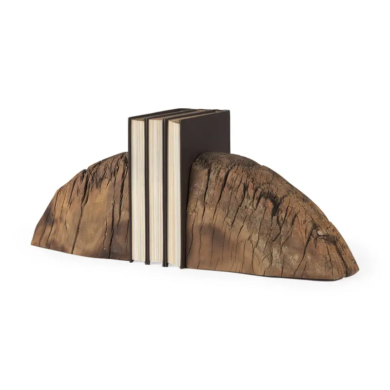 Incana Reclaimed Wood Bookends – Handcrafted Rustic Pair Made From Salvaged Timber 1