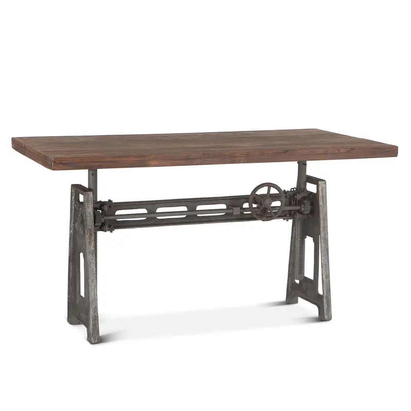 Industrial Loft 60-Inch Crank-Adjustable Office Desk – Gray Zinc 1