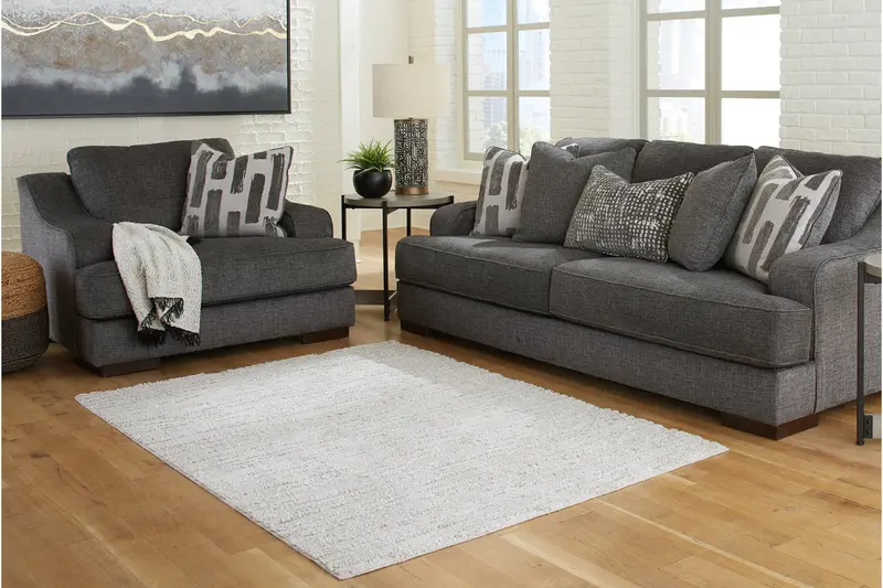 Ivygail Fog Gray Medium Area Rug 1