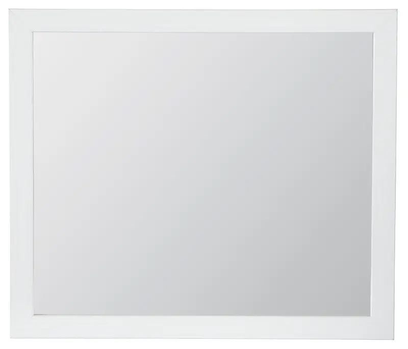 Jallory Bright White Rectangular Wall Mirror – Slim Profile 1
