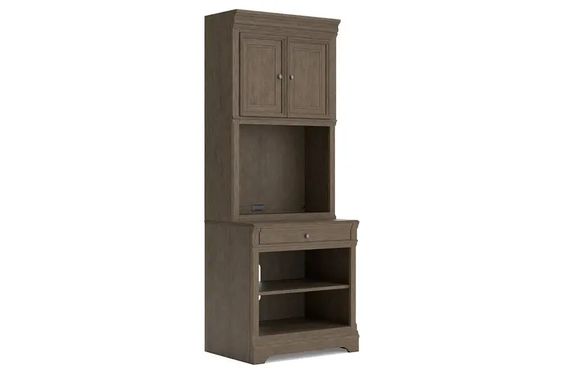 Janismore Weathered Gray Open-Back Bookshelf 1