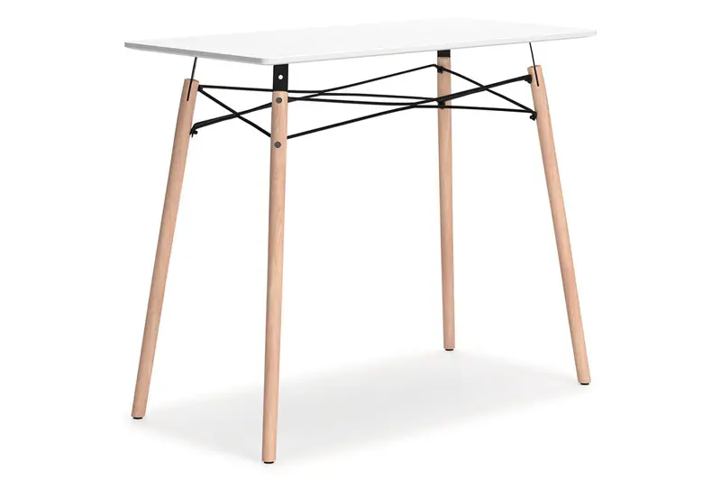 Jaspeni White And Natural Wood Home Office Desk With Clean Modern Design 1