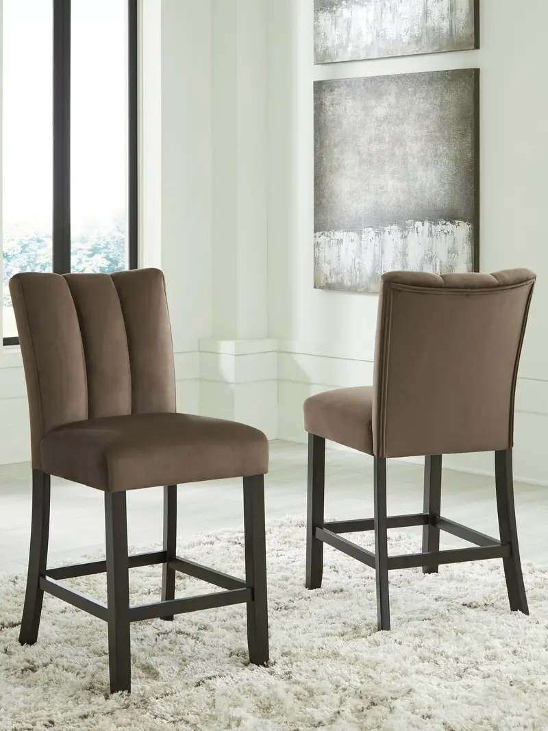 Jeshina Mocha Counter Height Barstools – Set Of Two 1