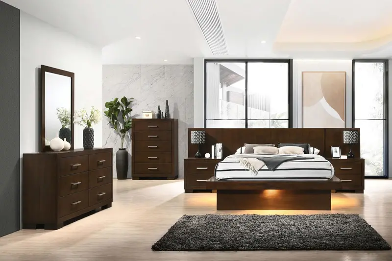 Jessica Eastern King Platform Bedroom Set – 5-Piece Minimalist Solid Wood Collection 1