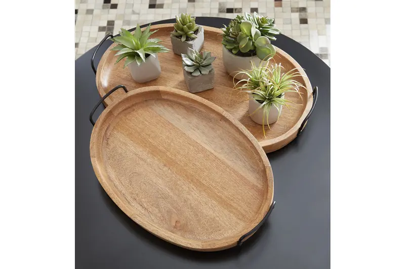 Jocelyne Brown-And-Black Decorative Serving Tray 1