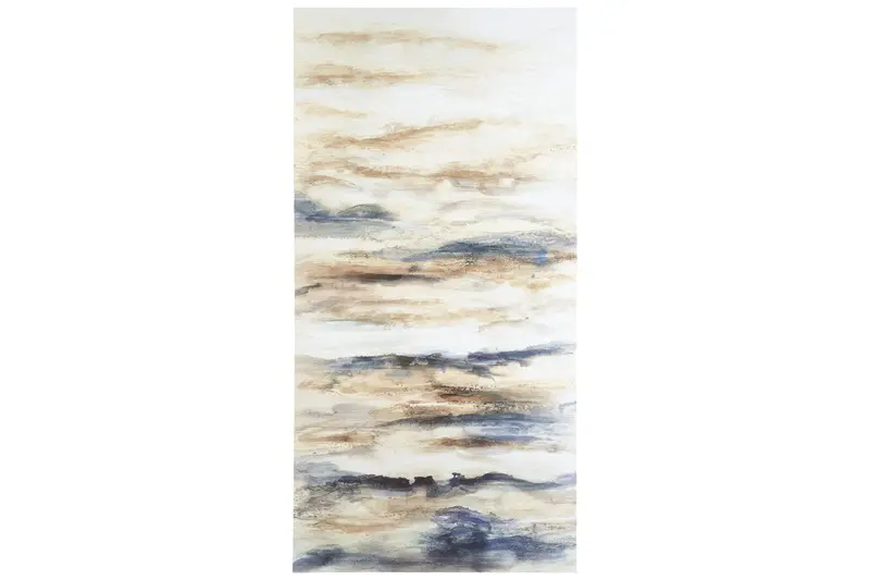 Joely Blue And Tan Abstract Wall Art Print 1