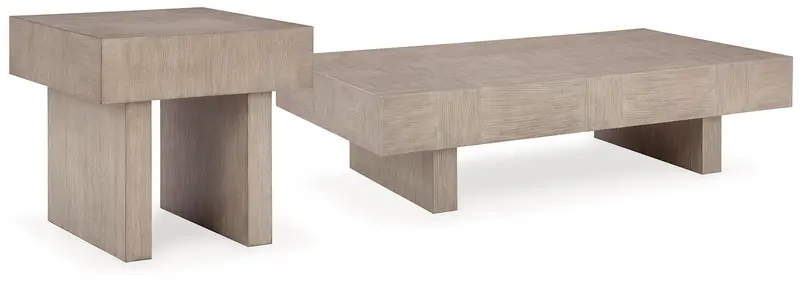 Jorlaina Light Grayish Brown Coffee Table And End Table Set 1