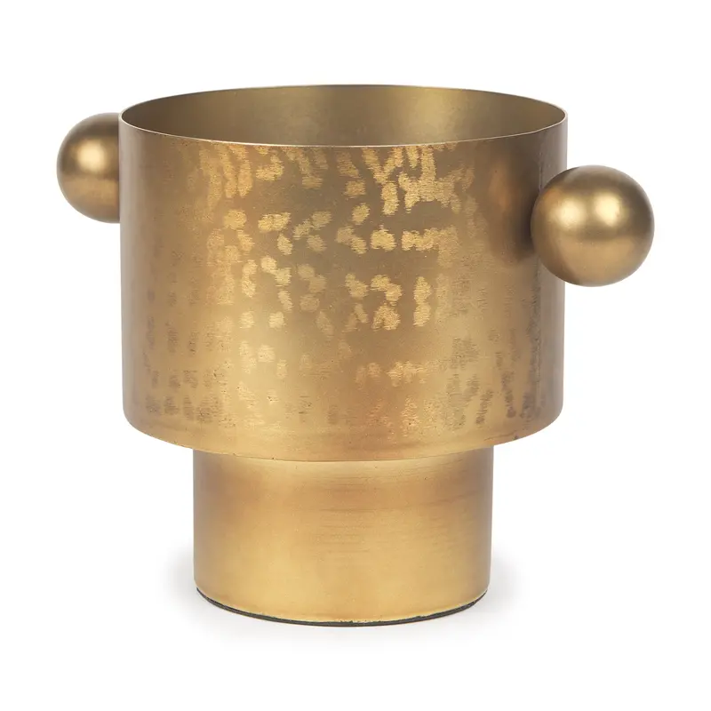 Juno Medium Gold Iron Vase – 6.5" Height 1