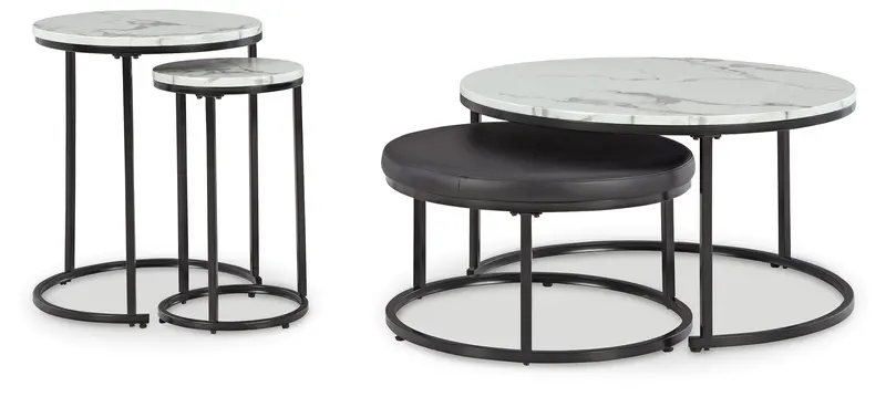 Jusmour Black And White Nesting Table Set – 4 Pieces 1