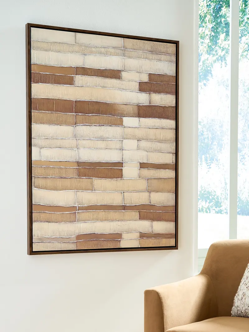Kalanmore Earth-Tone Wall Art – Brown, Tan, And White Abstract Canvas 1