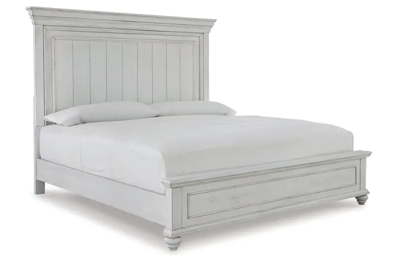 Kanwyn Whitewash-Finished Queen Panel Bed 1