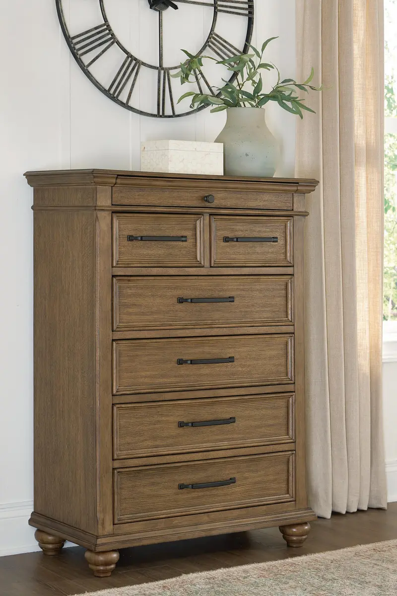 Karallin Medium Brown Tall Chest Of Drawers With Soft-Close Glides 1