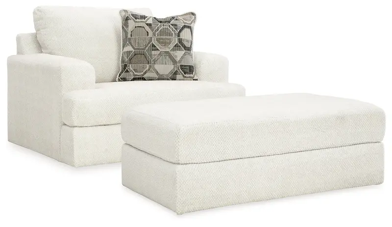 Karinne Linen Accent Chair And Coordinating Ottoman – Elegant Single-Seat Set 1