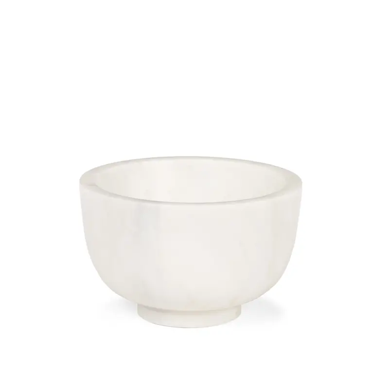 Katora Small Solid White Marble Bowl – Elegant Carved Stone Accent 1