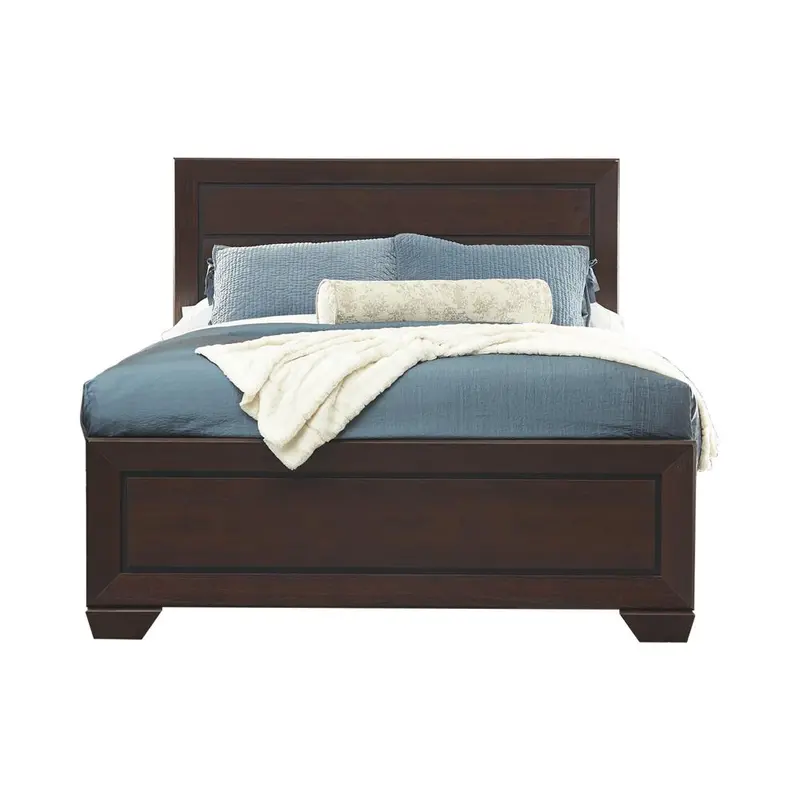 Kauffman Dark Cocoa Queen Panel Bed Frame 1