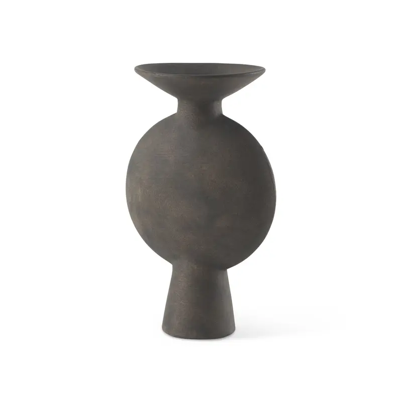 Kaz Earthy Brown Ceramic Vase – 6.7"L X 5.5"W X 11.2"H 1