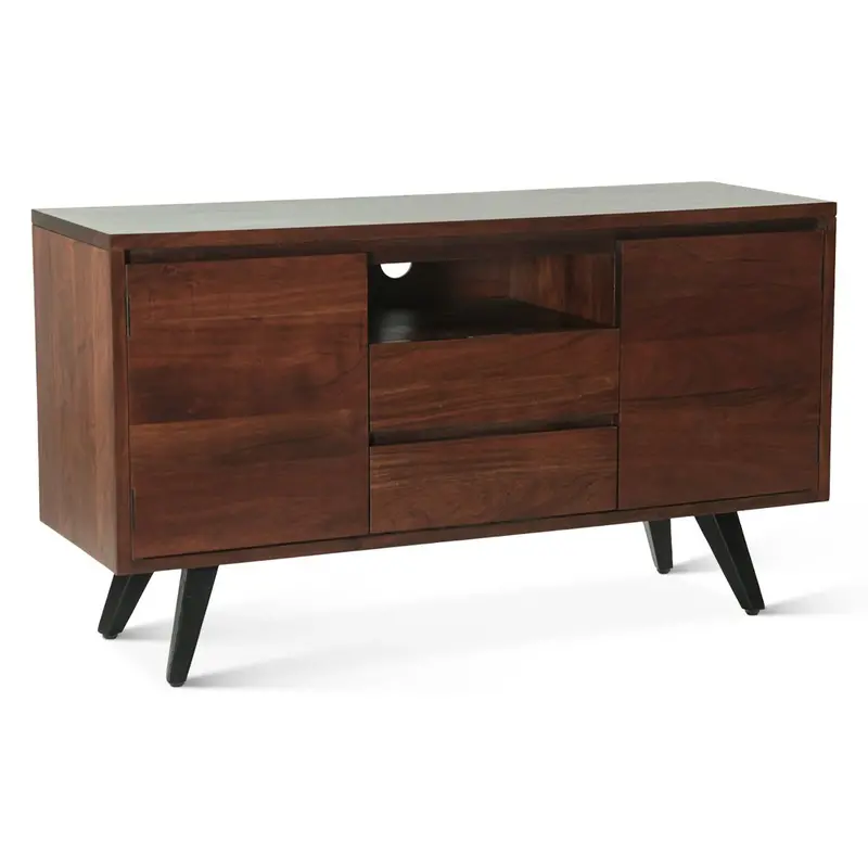 Kennedy Media Console – 54", Walnut Tv Stand With Shelving 1