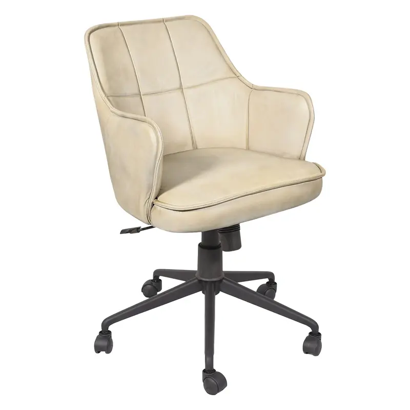 Kent Antique Ivory Leather Swivel Desk Chair 1