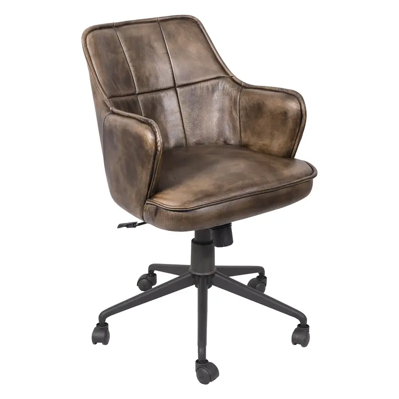 Kent Swivel Executive Desk Chair – Antique Whiskey Full-Grain Leather 1