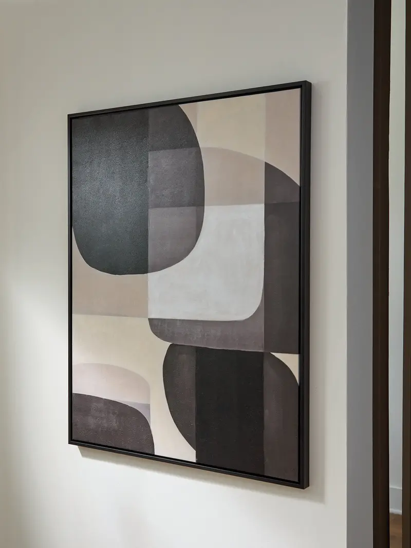 Kesleigh Geometric Black And White Wall Art Print 1