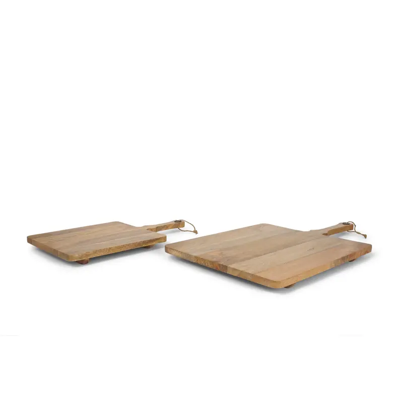 Khana Natural Solid Wood Serving Boards – Set Of Square Cutting & Display Boards 1