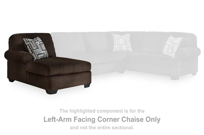 Kimlee Chocolate Left-Arm Corner Chaise 1