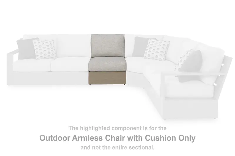 Kimpton Isle Brown-And-Beige Outdoor Armless Lounge Chair With Cushion 1