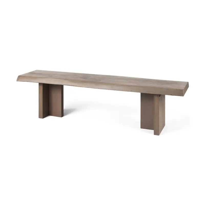 Konstantin Live-Edge Bench – Medium Brown Wood, 70" X 18" X 18" 1